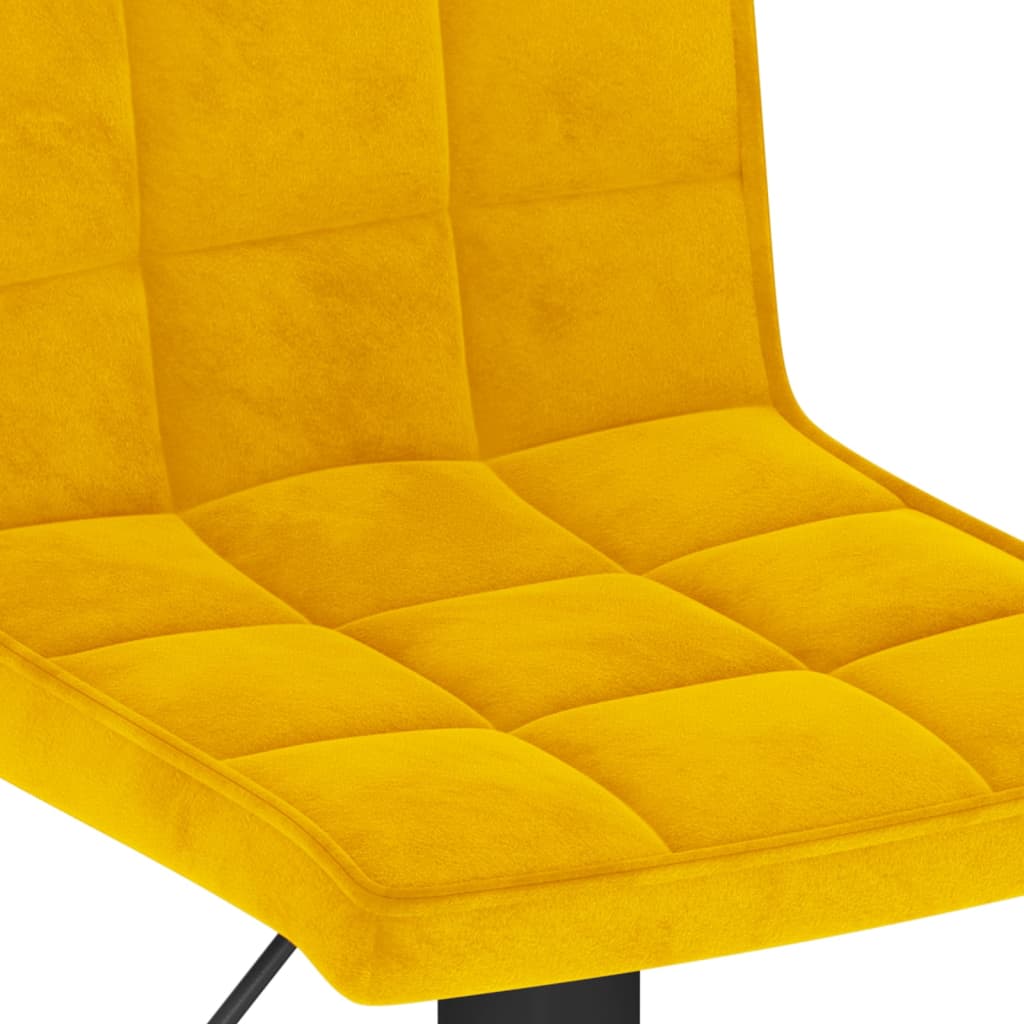 Bancos de bar 2 pcs veludo amarelo mostarda - Image 7