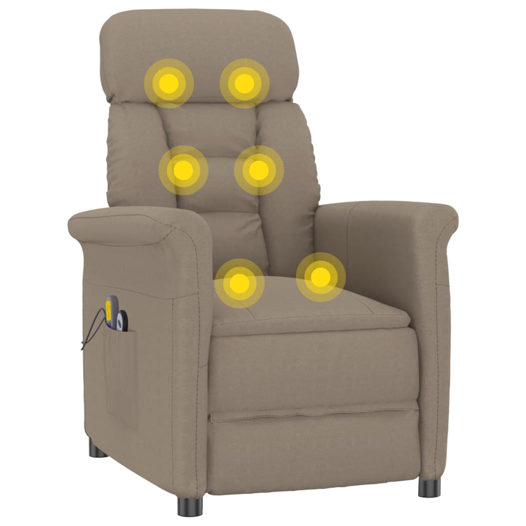 Poltrona massagens elétrica camurça artif. cinza-acastanhado - Image 6