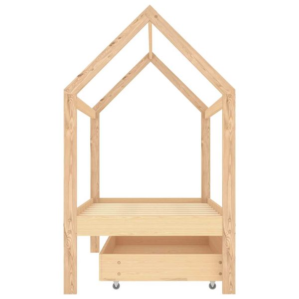 Estrutura de cama para crianças c/ gaveta 80x160cm pinho maciço - Image 3