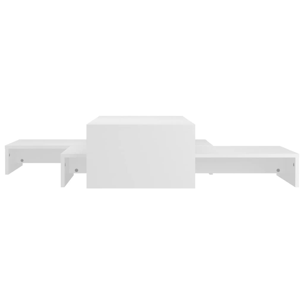 Conj. mesas de centro 100x100x26,5 cm cm contraplacado branco - Image 2