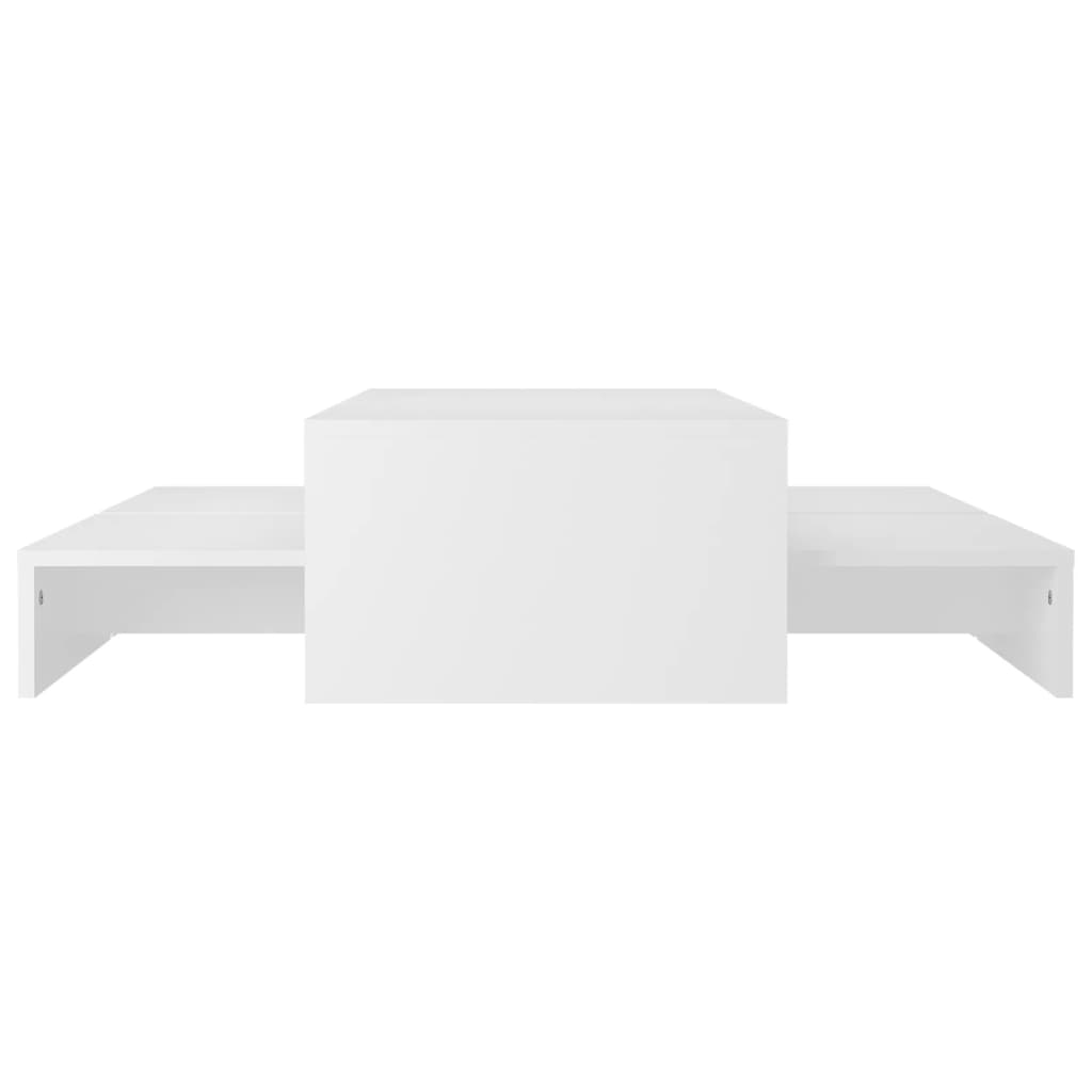 Conj. mesas de centro 100x100x26,5 cm cm contraplacado branco - Image 3