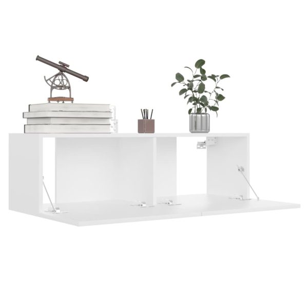 Móveis de TV 4 pcs 100x30x30 cm contraplacado branco - Image 3