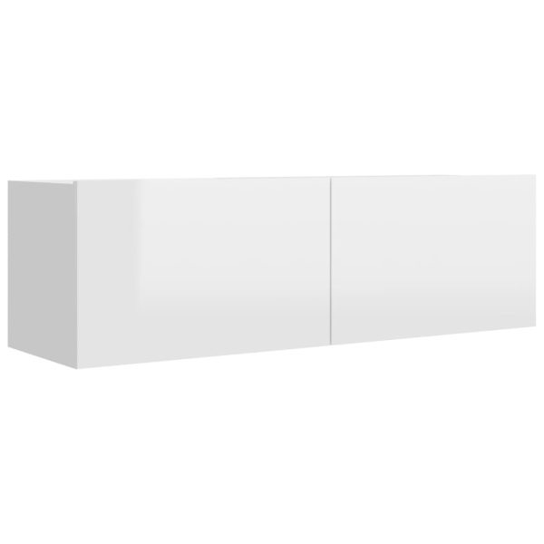 3 pcs conjunto móveis de TV derivados madeira branco brilhante - Image 3