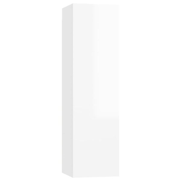 3 pcs conjunto móveis de TV derivados madeira branco brilhante - Image 4