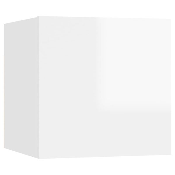 3 pcs conjunto móveis de TV derivados madeira branco brilhante - Image 5