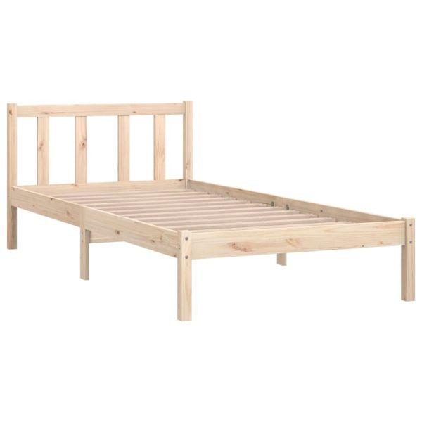 Estrutura de cama pequena solteiro 75x190 cm pinho maciço - Image 2