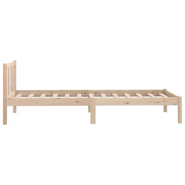 Estrutura de cama pequena solteiro 75x190 cm pinho maciço - Image 4
