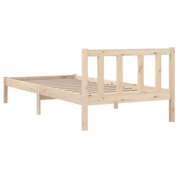 Estrutura de cama pequena solteiro 75x190 cm pinho maciço - Image 5