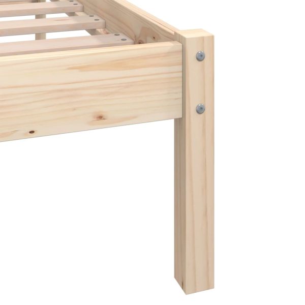 Estrutura de cama pequena solteiro 75x190 cm pinho maciço - Image 7