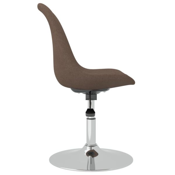 Cadeiras de jantar giratórias 4 pcs tecido cinzento-acastanhado - Image 5
