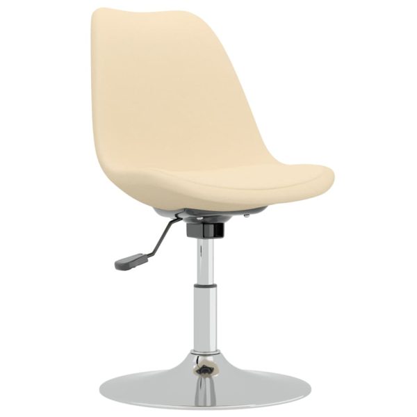 Cadeiras de jantar giratórias 4 pcs tecido cor creme - Image 2