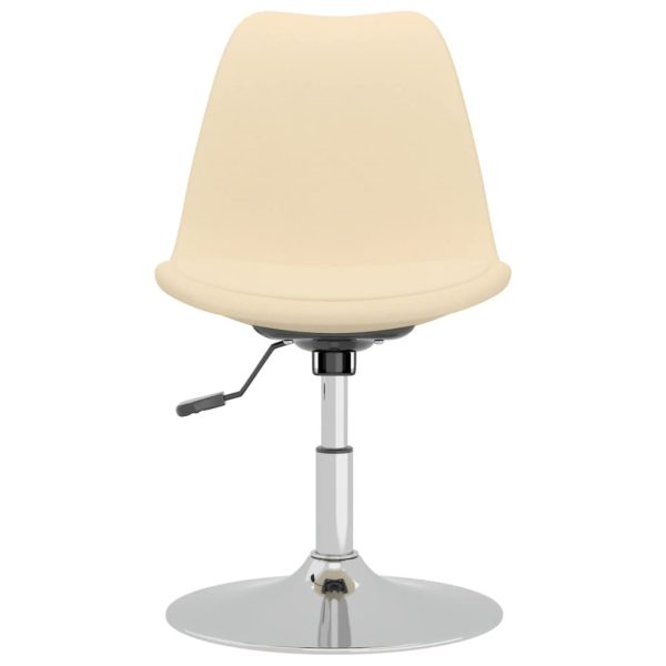 Cadeiras de jantar giratórias 4 pcs tecido cor creme - Image 3