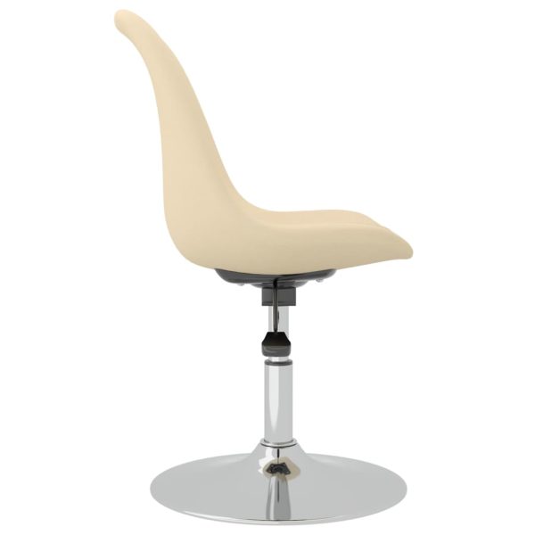Cadeiras de jantar giratórias 4 pcs tecido cor creme - Image 4