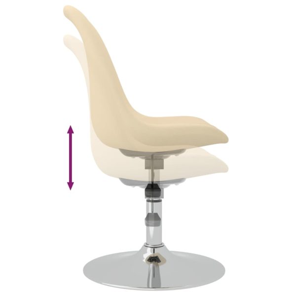 Cadeiras de jantar giratórias 4 pcs tecido cor creme - Image 5