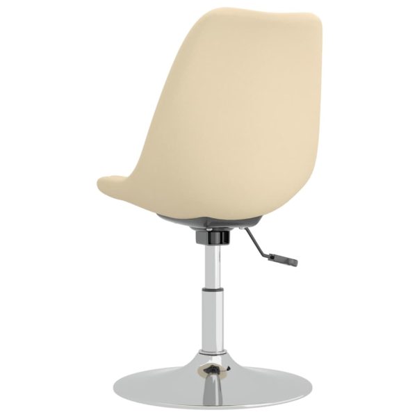 Cadeiras de jantar giratórias 4 pcs tecido cor creme - Image 6