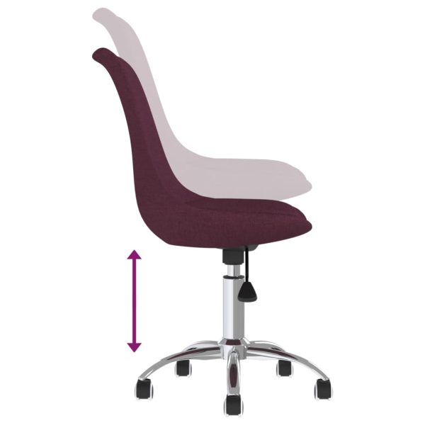 Cadeiras de jantar giratórias 2 pcs tecido roxo - Image 6
