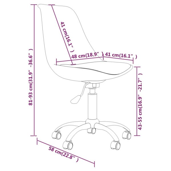 Cadeiras de jantar giratórias 2 pcs tecido roxo - Image 8