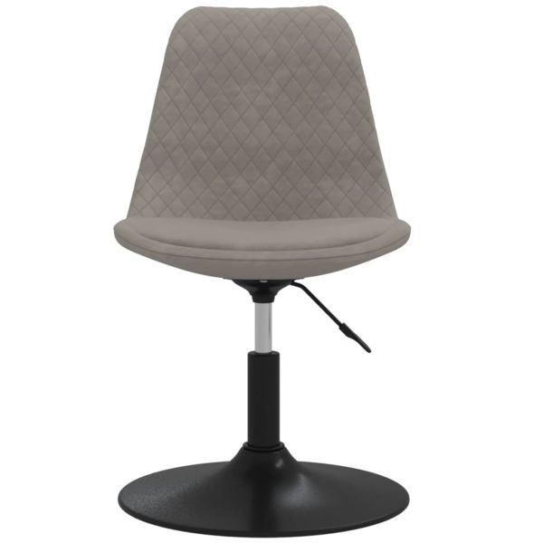 Cadeiras de jantar giratórias 4 pcs veludo cinzento-claro - Image 3