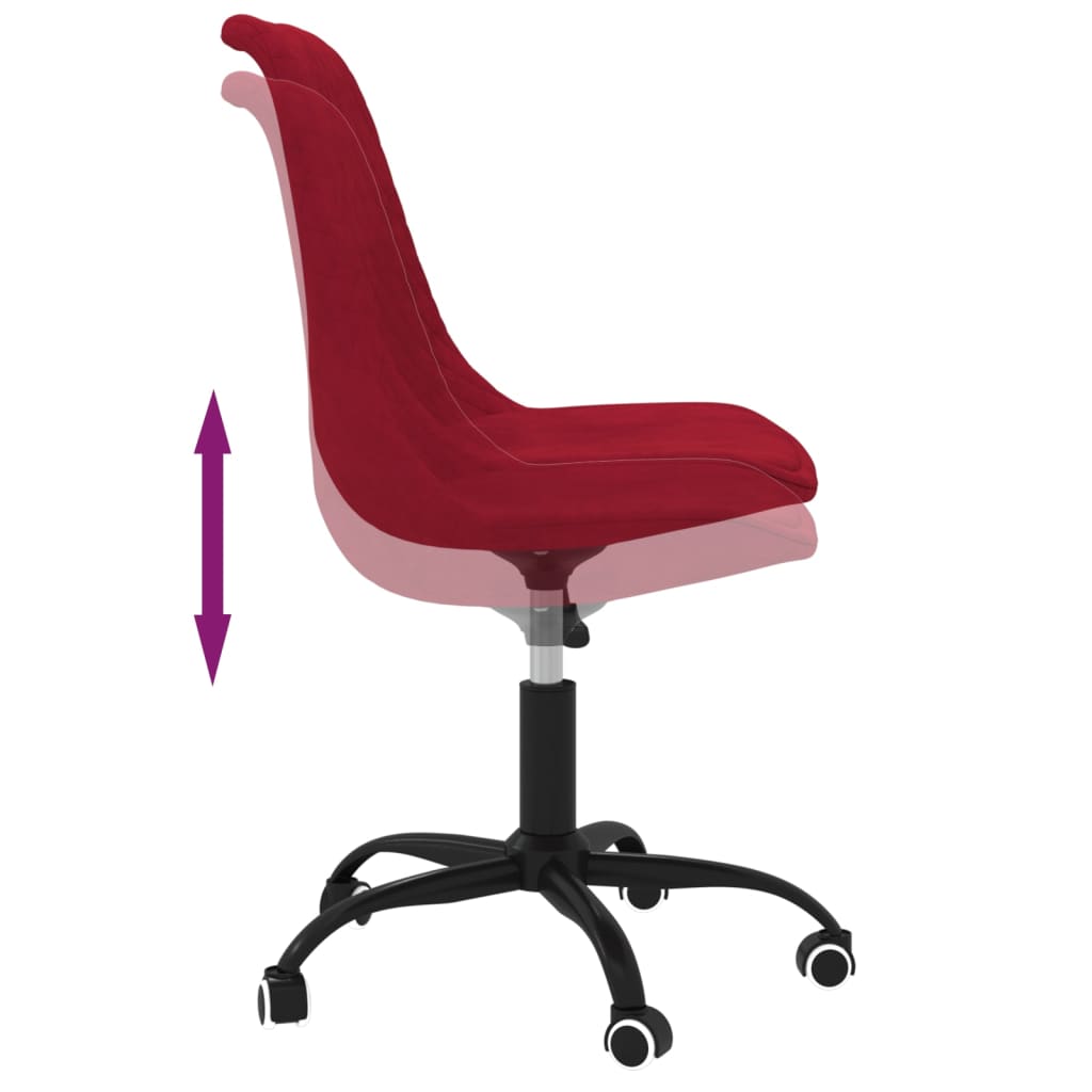 Cadeiras de jantar giratórias 2 pcs tecido vermelho tinto - Image 6