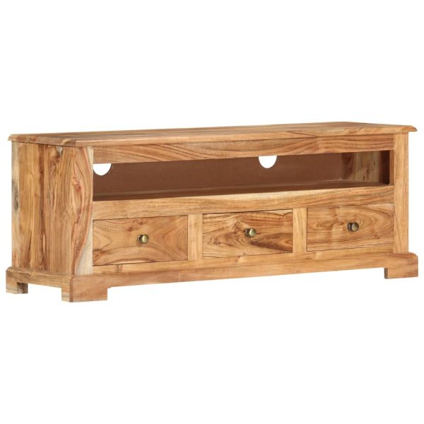 Móvel de TV madeira de acácia maciça 110x30x40 cm castanho - Image 8
