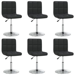 Cadeiras de jantar 6 pcs couro artificial preto