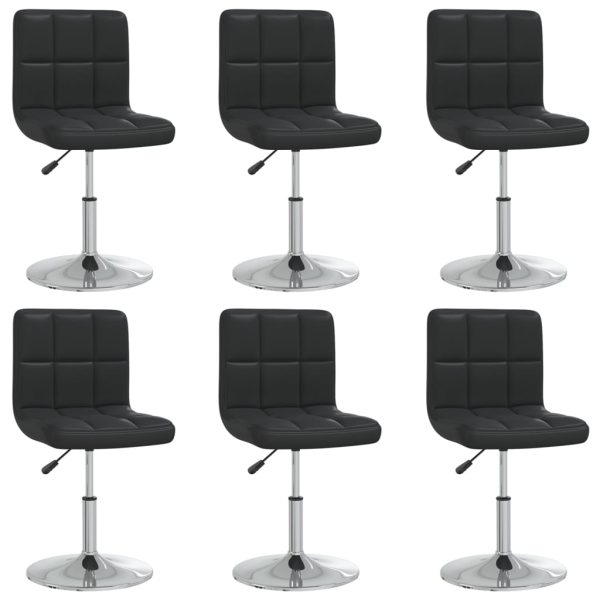 Cadeiras de jantar 6 pcs couro artificial preto