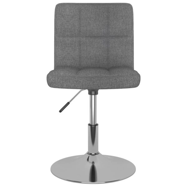 Cadeiras de jantar giratórias 4 pcs tecido cinzento-claro - Image 4