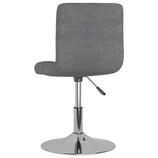 Cadeiras de jantar giratórias 4 pcs tecido cinzento-claro - Image 6