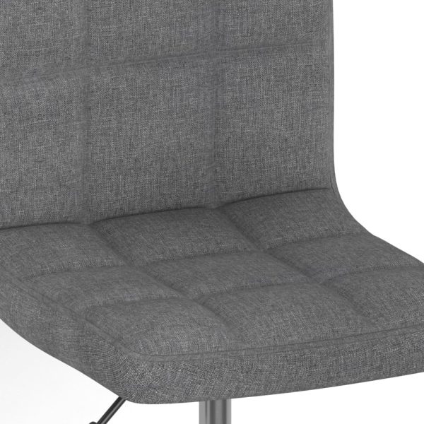 Cadeiras de jantar giratórias 4 pcs tecido cinzento-claro - Image 7
