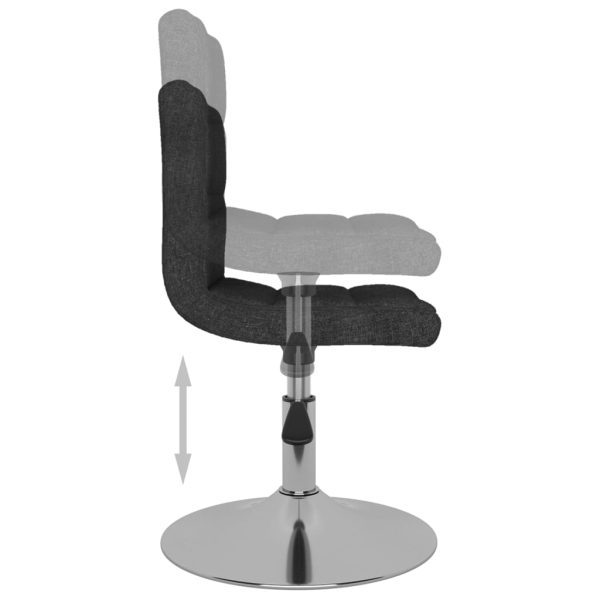 Cadeiras de jantar giratórias 4 pcs tecido preto - Image 5