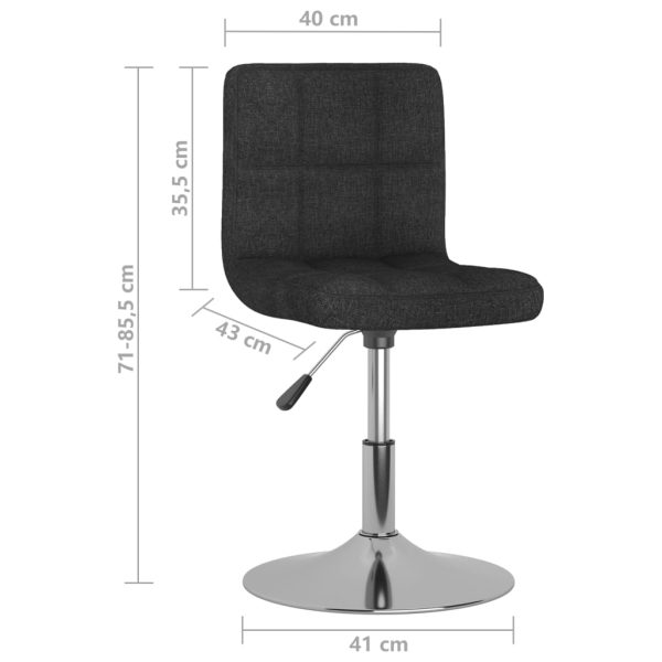 Cadeiras de jantar giratórias 4 pcs tecido preto - Image 9