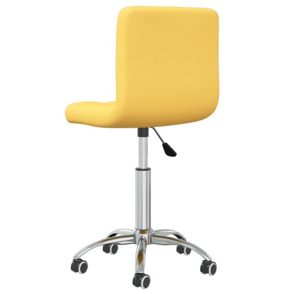 Cadeira de jantar giratória tecido amarelo mostarda - Image 4