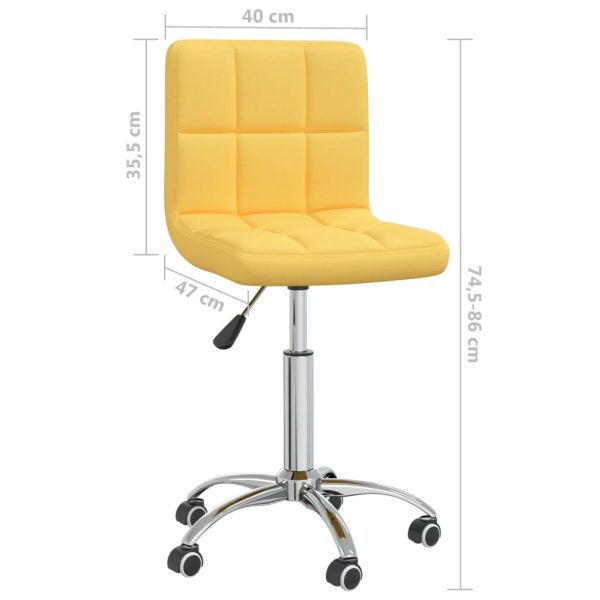 Cadeira de jantar giratória tecido amarelo mostarda - Image 8