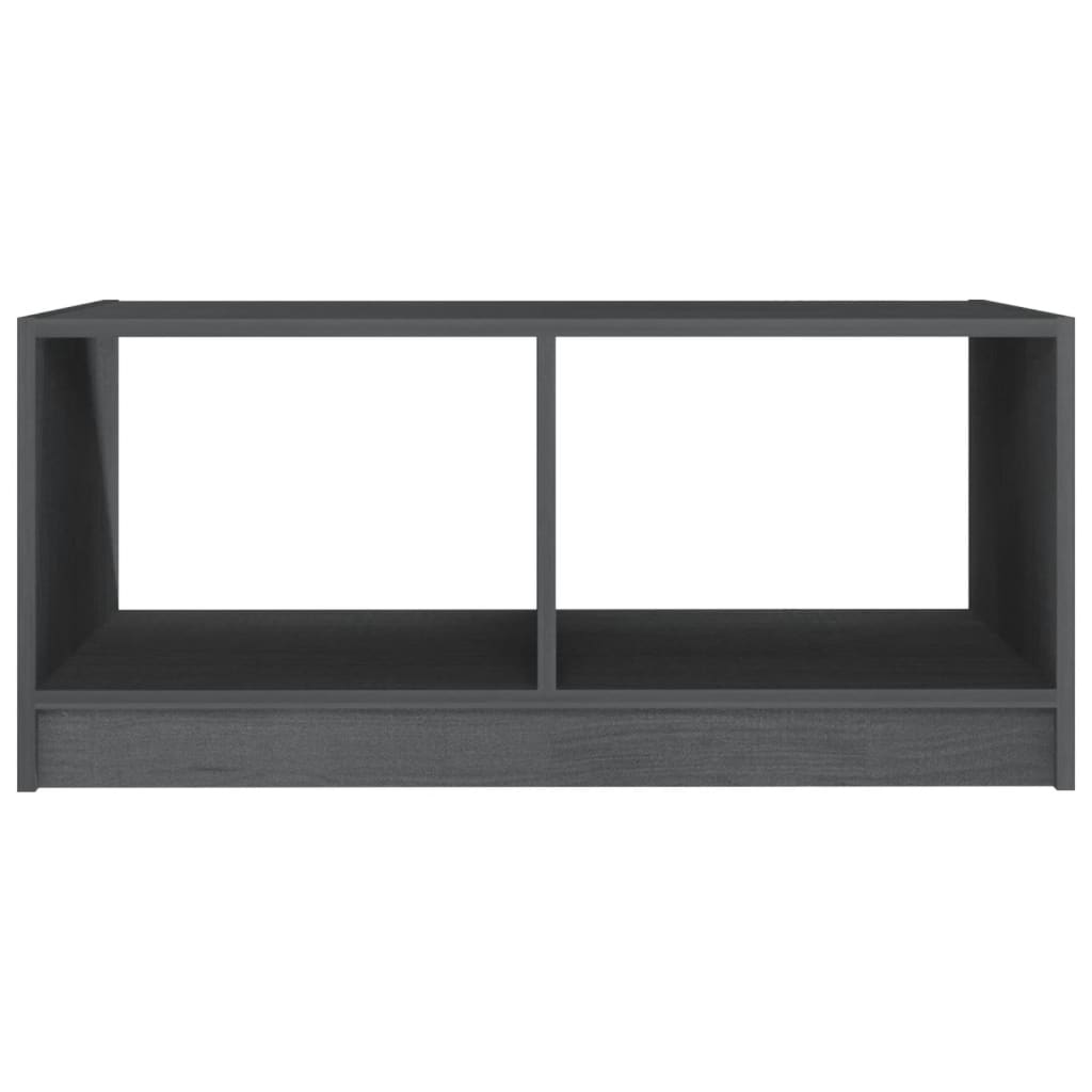 Mesa de centro 75x50x33,5 cm madeira de pinho maciça cinzento - Image 4