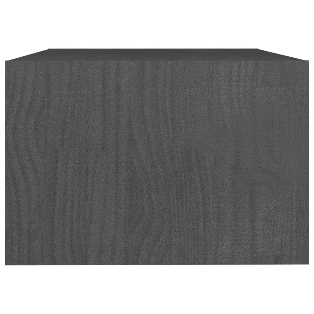 Mesa de centro 75x50x33,5 cm madeira de pinho maciça cinzento - Image 5