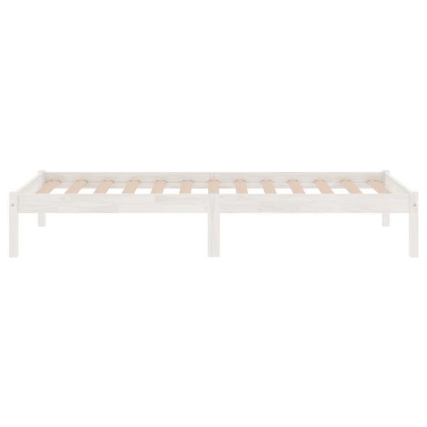 Estrutura de cama 90x200 cm pinho maciço branco - Image 4