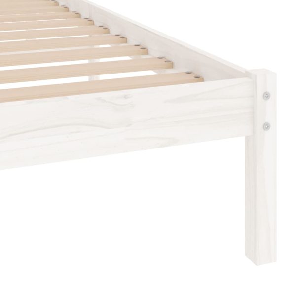 Estrutura de cama 90x200 cm pinho maciço branco - Image 5