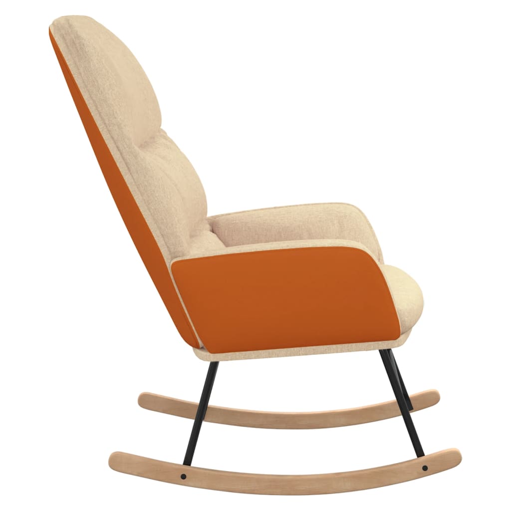 Cadeira de baloiço tecido branco nata - Image 3