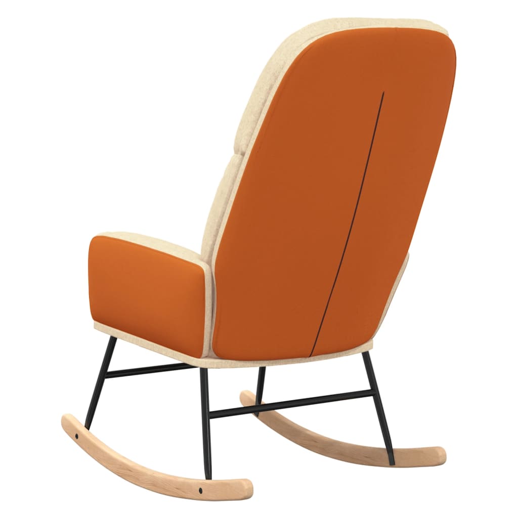 Cadeira de baloiço tecido branco nata - Image 4