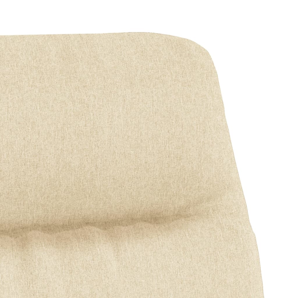 Cadeira de descanso com apoio de pés tecido branco nata - Image 7