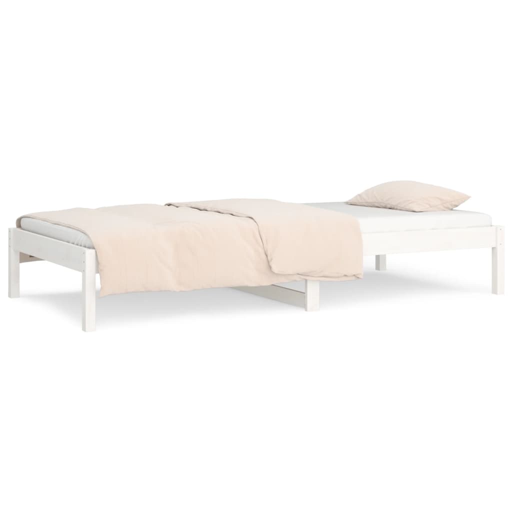 Sofá-cama de solteiro 90x190 cm madeira de pinho maciça branco - Image 4