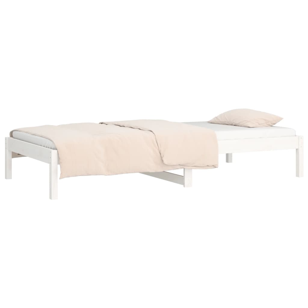 Sofá-cama de solteiro 90x190 cm madeira de pinho maciça branco - Image 5