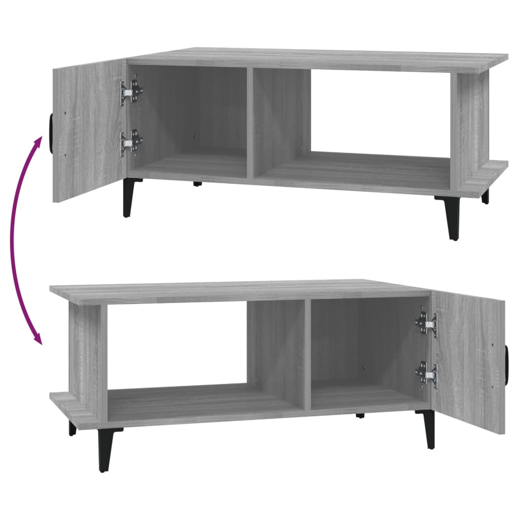 Mesa de centro 90x50x40 cm derivados de madeira cinzento sonoma - Image 4
