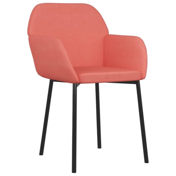 Cadeiras de jantar 2 pcs veludo rosa - Image 2