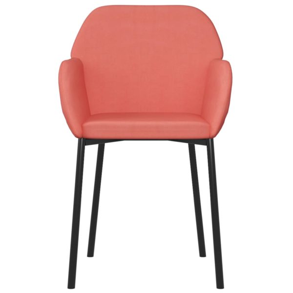 Cadeiras de jantar 2 pcs veludo rosa - Image 4