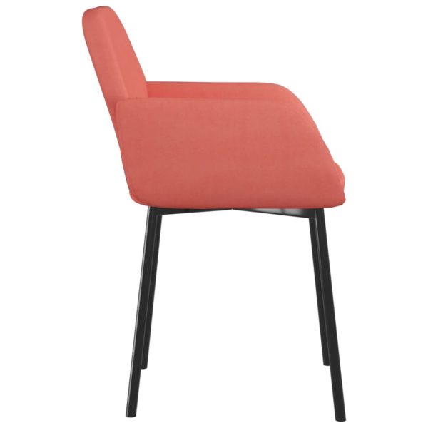 Cadeiras de jantar 2 pcs veludo rosa - Image 5
