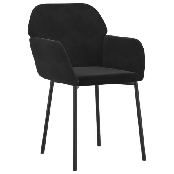 Cadeiras de jantar 2 pcs veludo preto - Image 2