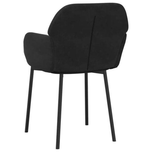 Cadeiras de jantar 2 pcs veludo preto - Image 3