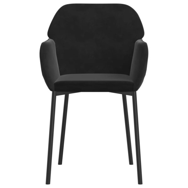 Cadeiras de jantar 2 pcs veludo preto - Image 4