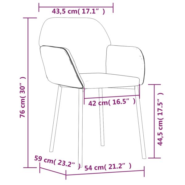 Cadeiras de jantar 2 pcs veludo preto - Image 7